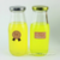 Clear Glass Fashionable-Style Beverage Bottles/ Milk Bottles/ Juice Bottles with Metal Caps